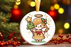 Round Christmas Ornament Sublimation|Clipart Product Image 2