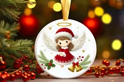 Round Christmas Ornament Sublimation|Clipart Product Image 2