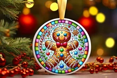 Round Christmas Ornament Sublimation|Clipart Product Image 2