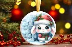 Round Christmas Ornament Sublimation|Clipart Product Image 2