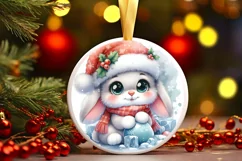 Round Christmas Ornament Sublimation|Clipart Product Image 1