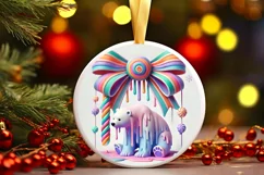Round Christmas Ornament Sublimation|Clipart Product Image 2