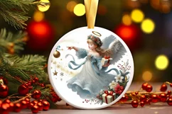 Round Christmas Ornament Sublimation|Clipart Product Image 2