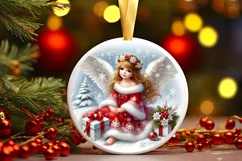 Round Christmas Ornament Sublimation|Clipart Product Image 2