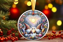 Round Christmas Ornament Sublimation|Clipart Product Image 1
