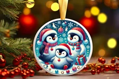 Round Christmas Ornament Sublimation|Clipart Product Image 1