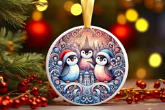 Round Christmas Ornament Sublimation|Clipart Product Image 2