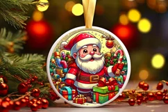 Round Christmas Ornament Sublimation|Clipart Product Image 2