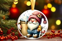 Round Christmas Ornament Sublimation|Clipart Product Image 2