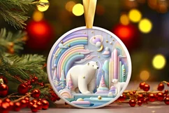 Round Christmas Ornament Sublimation|Clipart Product Image 1