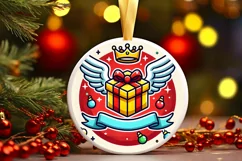 Round Christmas Ornament Sublimation|Clipart Product Image 2
