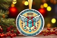 Round Christmas Ornament Sublimation|Clipart Product Image 2