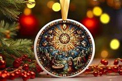 Round Christmas Ornament Sublimation|Clipart Product Image 2