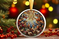 Round Christmas Ornament Sublimation|Clipart Product Image 2