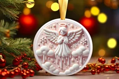 Round Christmas Ornament Sublimation|Clipart Product Image 2