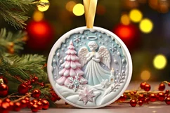 Round Christmas Ornament Sublimation|Clipart Product Image 2