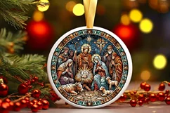 Round Christmas Ornament Sublimation|Clipart Product Image 2