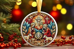 Round Christmas Ornament Sublimation|Clipart Product Image 2