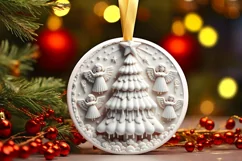 Round Christmas Ornament Sublimation|Clipart Product Image 2