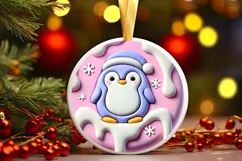 Round Christmas Ornament Sublimation|Clipart Product Image 2