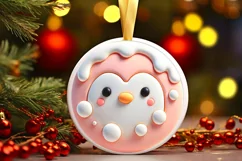Round Christmas Ornament Sublimation|Clipart Product Image 2