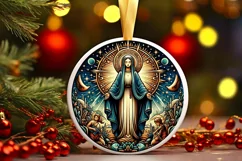 Round Christmas Ornament Sublimation|Clipart Product Image 1