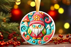 Round Christmas Ornament Sublimation|Clipart Product Image 1