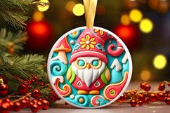 Round Christmass Ornament PNG Product Image 1