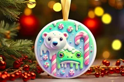 Round Christmas Ornament Sublimation|Clipart Product Image 2