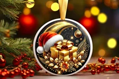 Round Christmas Ornament Sublimation|Clipart Product Image 2