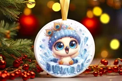 Round Christmas Ornament Sublimation|Clipart Product Image 1