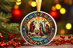 Round Christmass Ornament PNG Product Image 1