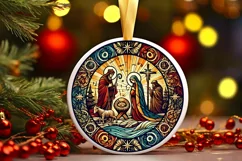 Round Christmas Ornament Sublimation|Clipart Product Image 1