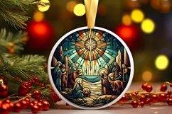 Round Christmas Ornament Sublimation|Clipart Product Image 1