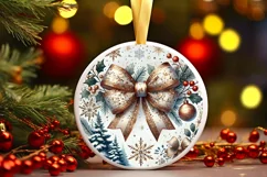 Round Christmas Ornament Sublimation|Clipart Product Image 2