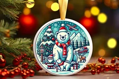Round Christmas Ornament Sublimation|Clipart Product Image 2