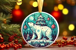Round Christmas Ornament Sublimation|Clipart Product Image 2