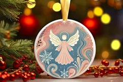 Round Christmas Ornament Sublimation|Clipart Product Image 2