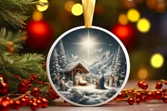 Round Christmas Ornament Sublimation|Clipart Product Image 1