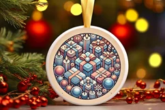 Round Christmas Ornament Sublimation|Clipart Product Image 2