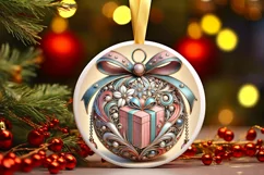 Round Christmas Ornament Sublimation|Clipart Product Image 2