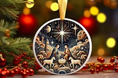 Round Christmas Ornament Sublimation|Clipart Product Image 2