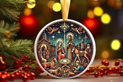 Round Christmas Ornament Sublimation|Clipart Product Image 2