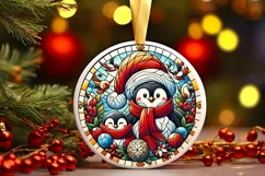 Round Christmas Ornament Sublimation|Clipart Product Image 2