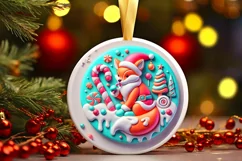 Round Christmas Ornament Sublimation|Clipart Product Image 2