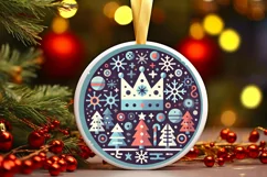Round Christmas Ornament Sublimation|Clipart Product Image 2