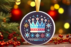 Round Christmas Ornament Sublimation|Clipart Product Image 2