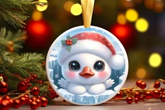 Round Christmas Ornament Sublimation|Clipart Product Image 1
