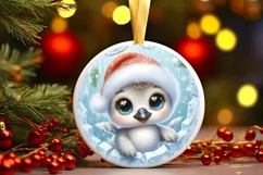Round Christmas Ornament Sublimation|Clipart Product Image 1