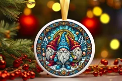Round Christmas Ornament Sublimation|Clipart Product Image 2